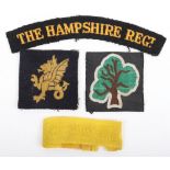 WW2 British Hampshire Regiment Insignia Grouping