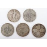 Coins - a selection of English silver Florins