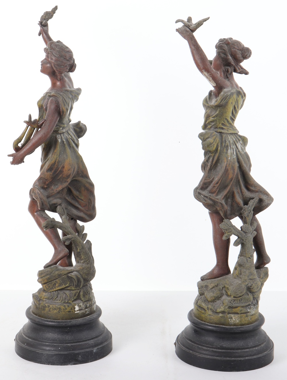 A pair of spelter figures after E.C.H Guillemin - Image 3 of 13