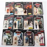 Eighteen Loose 1st -2nd-3rd Wave Vintage Star Wars Figures with Backing Cards