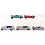 Five Dinky Toys 38 series Coupes
