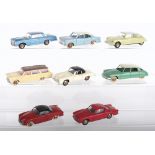 Eight French Dinky Toys Unboxed Cars,