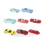 Eight unboxed Solido Diecast Cars 1/43 scale, circa 1960’s