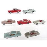 Seven unboxed Solido Diecast Cars 1/43 scale, circa 1960’s