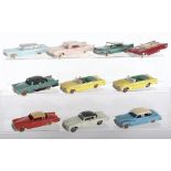 Ten French Dinky Toys Unboxed USA Cars