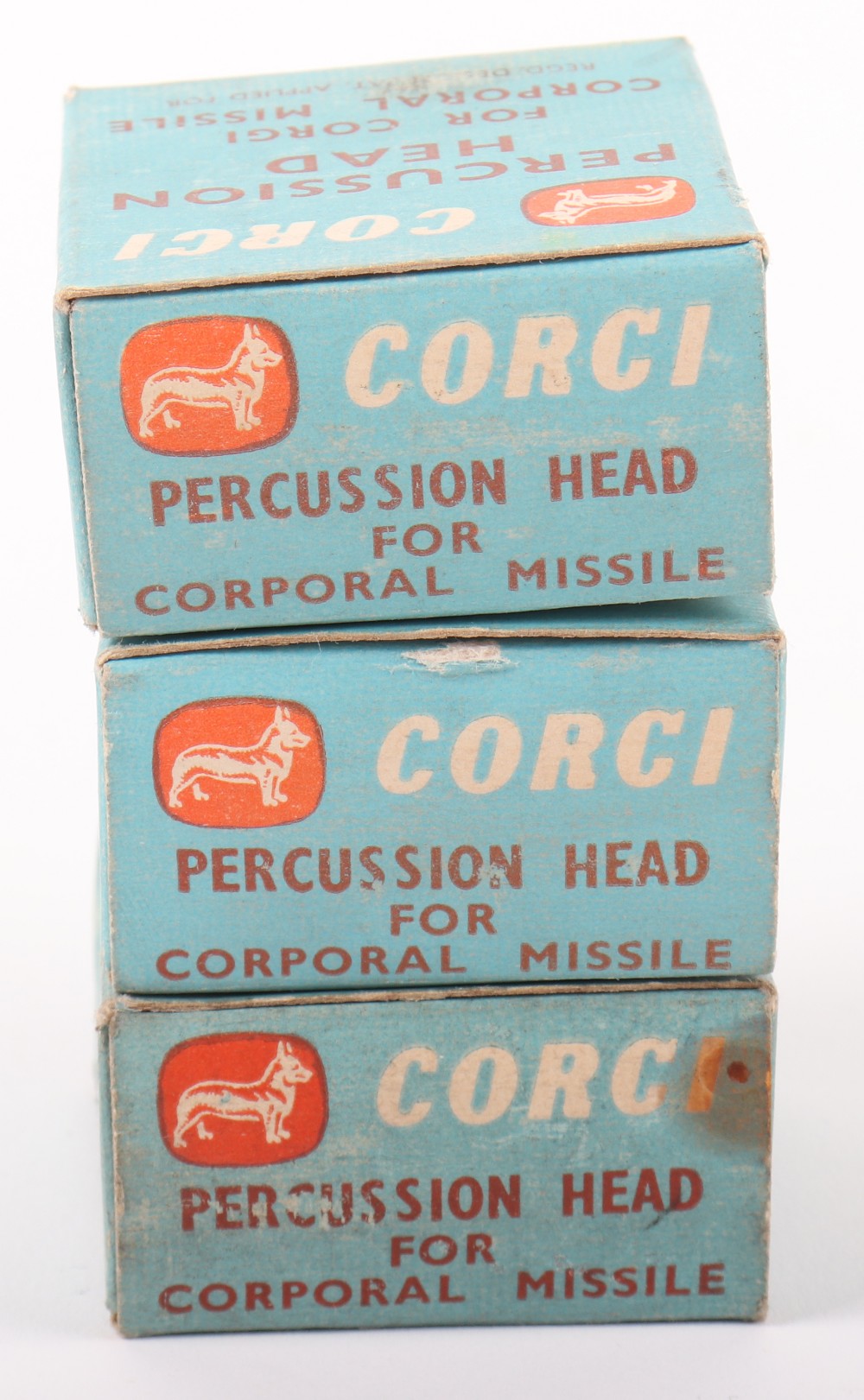 Three Boxed Original 1480 Percussion Heads for Corgi Corporal Missiles