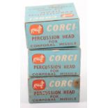 Three Boxed Original 1480 Percussion Heads for Corgi Corporal Missiles