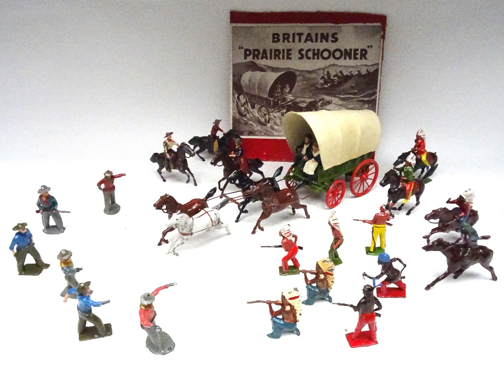 Britains set 2042, Prairie Schooner with Cowboy and Indians - Image 4 of 6