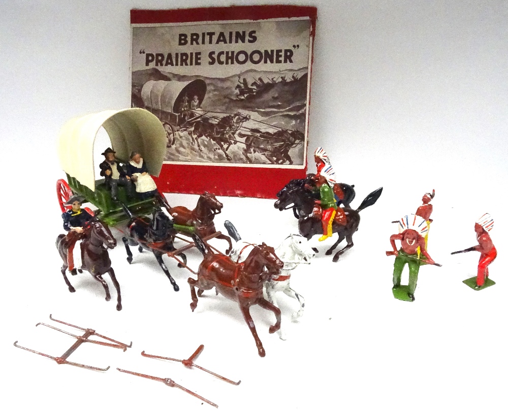 Britains set 2042, Prairie Schooner with Cowboy and Indians - Image 2 of 6