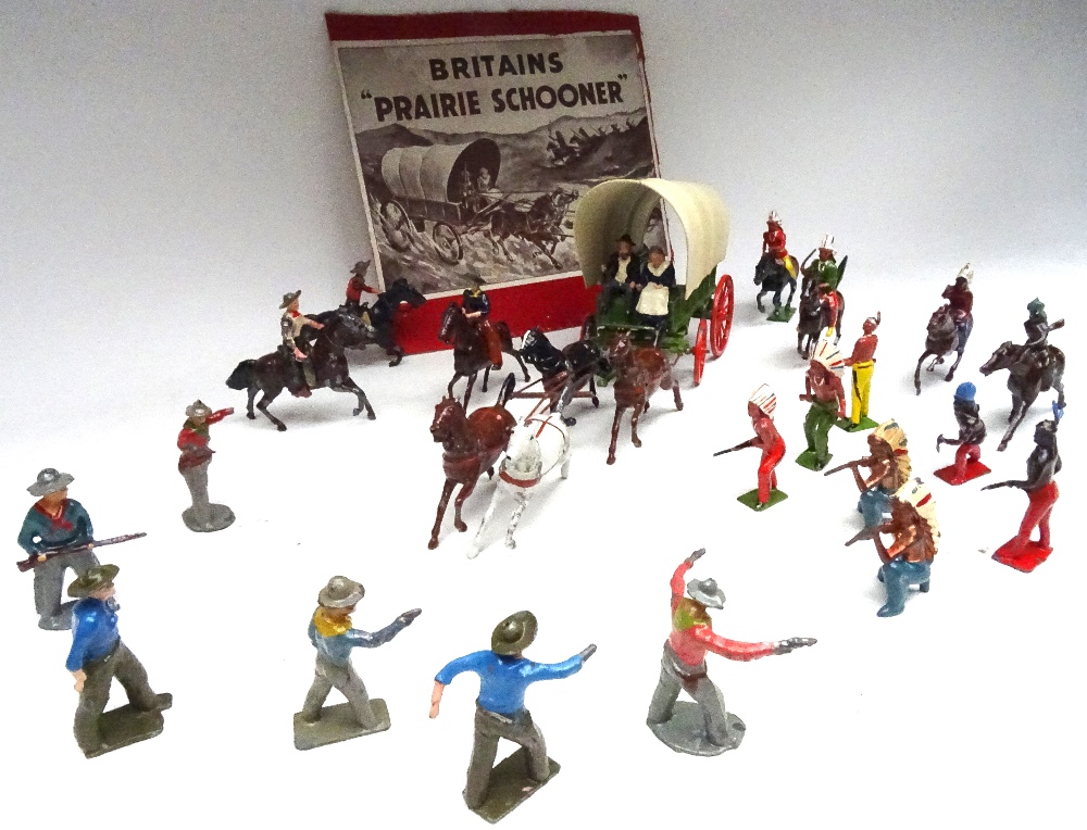 Britains set 2042, Prairie Schooner with Cowboy and Indians - Image 6 of 6