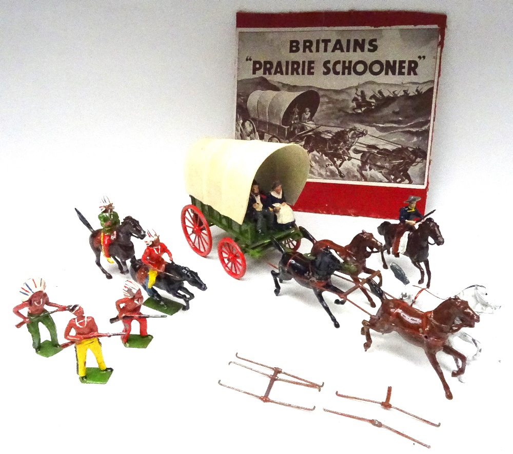 Britains set 2042, Prairie Schooner with Cowboy and Indians