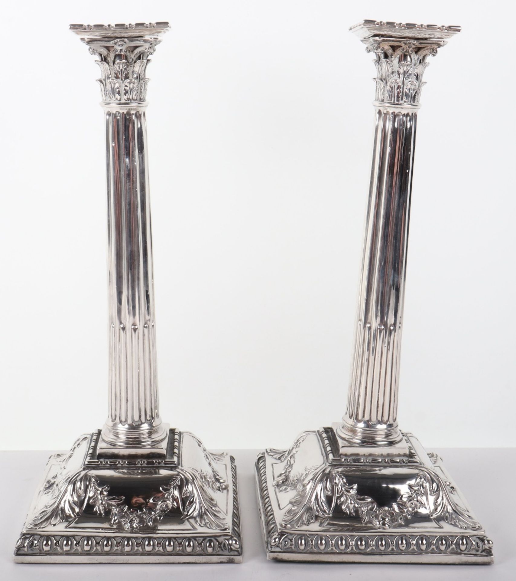 A pair of large George II candlesticks, London 1756 - Image 5 of 5