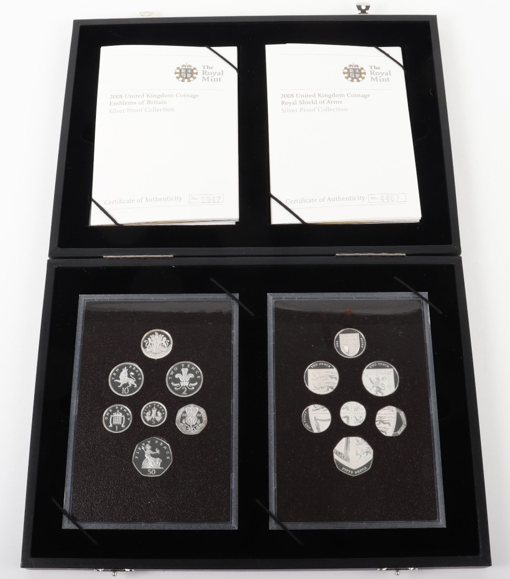 Royal Mint 2008 ‘Emblems of Britain’ and ‘Royal Shields of Arms’ Silver Proof Collection