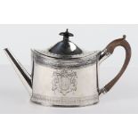 A George III silver teapot, Patrick & Anne Bateman, London 1791