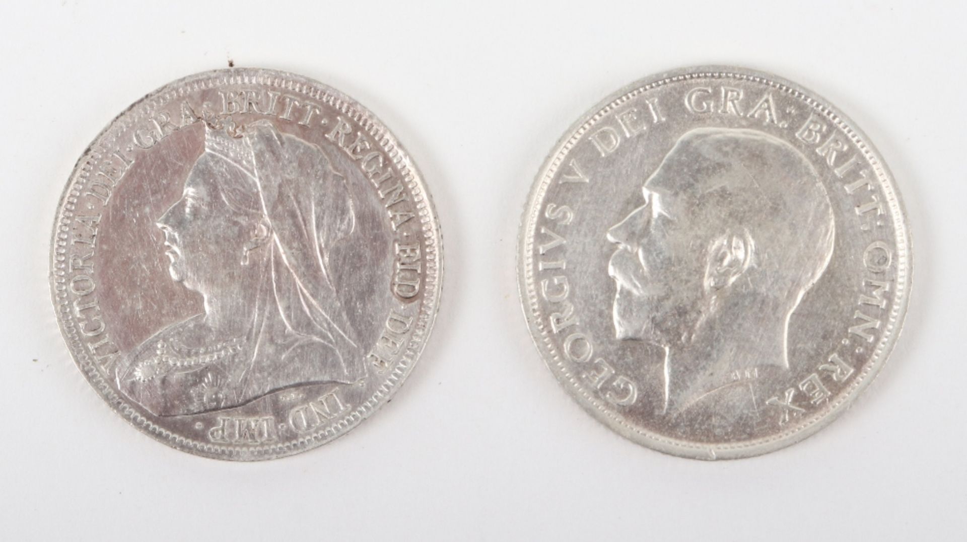 Victoria Shilling 1898 and George V shilling 1911 - Bild 2 aus 2