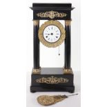 A late 19th/early 20th century German four pillar mantle clock by F.M.S (Friedrich Mauthe Schwenning