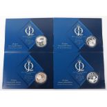 Four Royal Mint Silver One Ounce Coins for Elizabeth II Diamond Jubilee