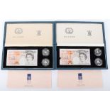 Two 1992 Royal Mint Silver Proof 10p Two-Coin set with ‘New’ £10 banknote