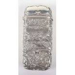 A Victorian silver double sided castle top cigar case of Windsor Castle, Joseph Wilmor, Birminghamm