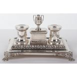 A Victorian silver inkstand, Henry Wilkinson, London 1866