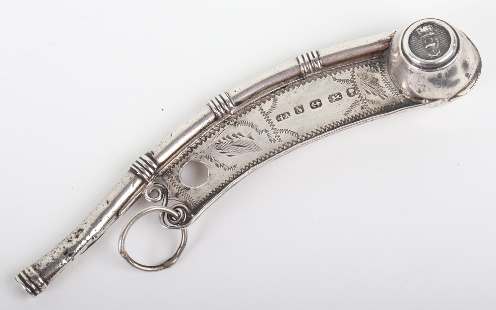 A Victorian silver Royal Navy Boatswains Call ‘bosun whistle’, Birmingham 1862 - Image 2 of 4