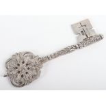 A Victorian silver key, R. Spencer & Co, London 1896