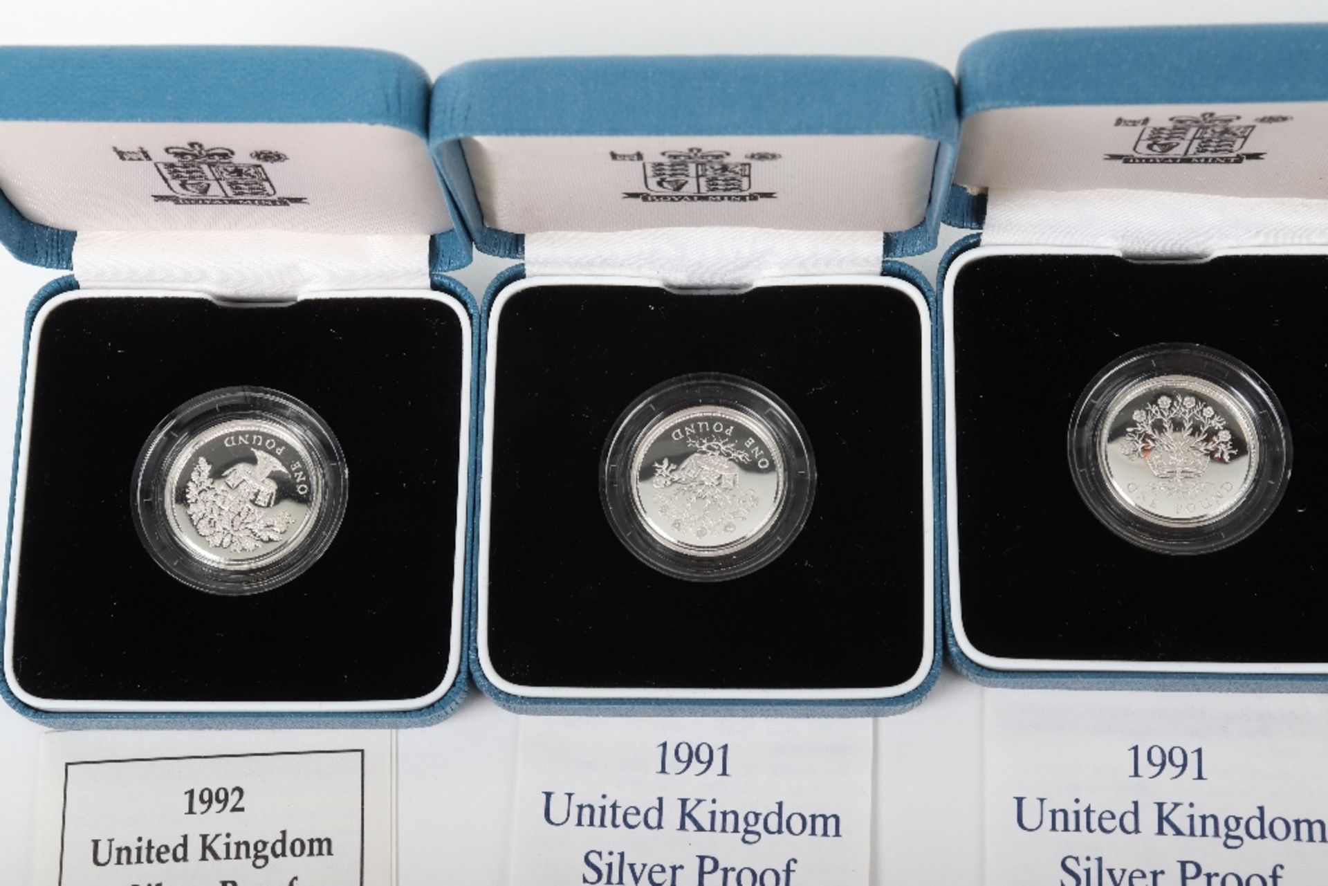 Five UK Silver Proof £1 (one pound) coins - Bild 2 aus 3