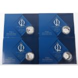 Four Royal Mint Silver One Ounce Coins for Elizabeth II Diamond Jubilee