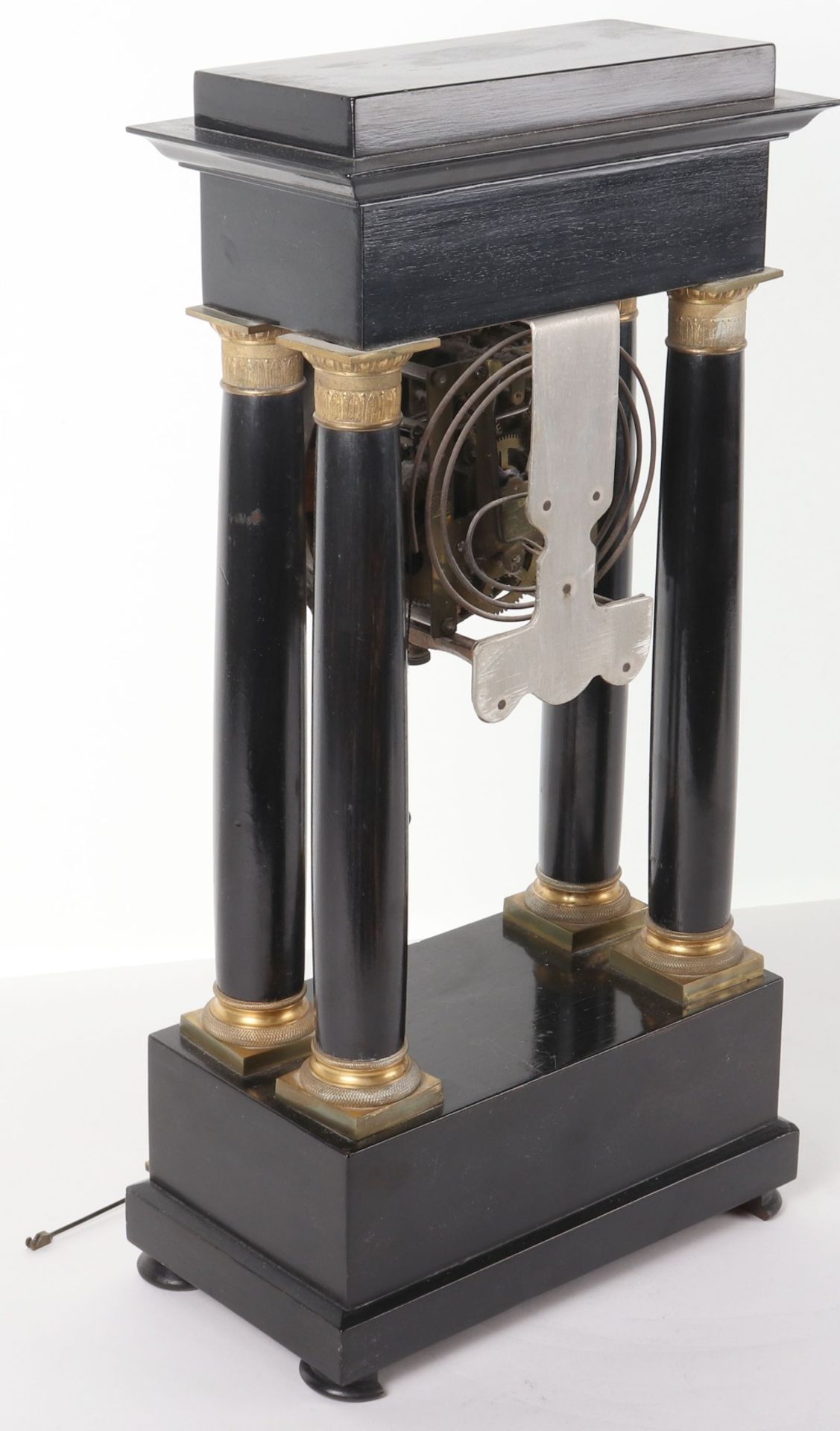 A late 19th/early 20th century German four pillar mantle clock by F.M.S (Friedrich Mauthe Schwenning - Bild 3 aus 9