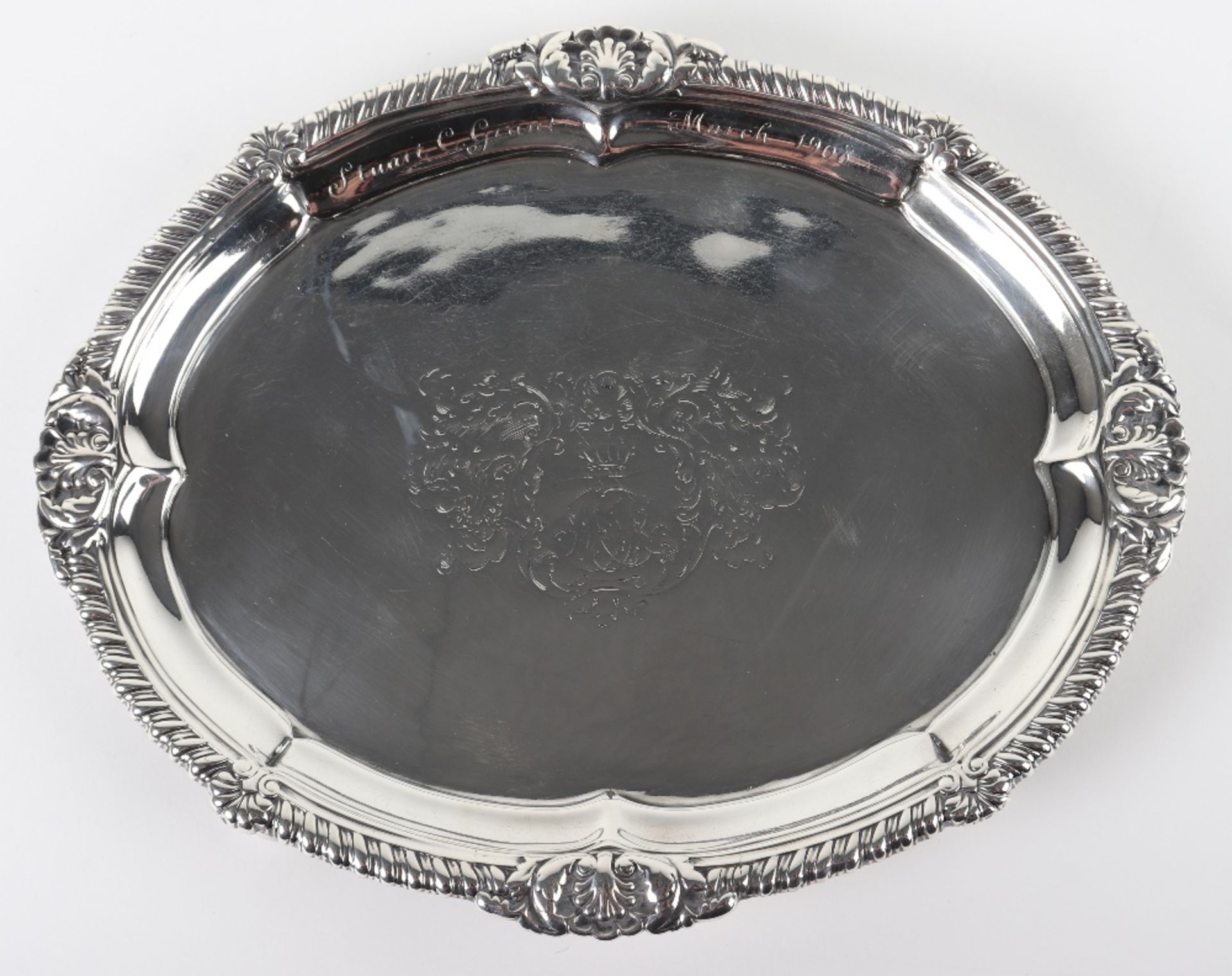 A Paul Storr oval salver, London 1813 - Bild 8 aus 12