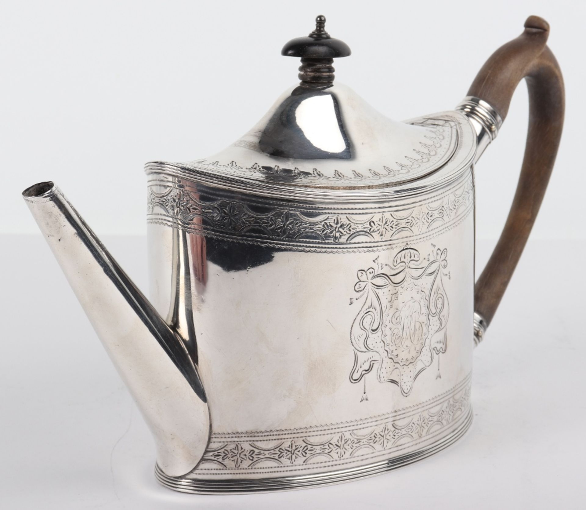 A George III silver teapot, Patrick & Anne Bateman, London 1791 - Bild 6 aus 15