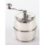 A 20th century silver pepper grinder