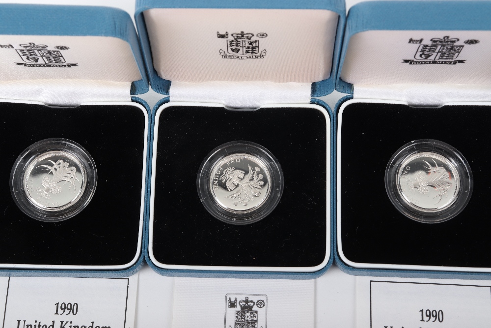 Five UK Silver Proof £1 (one pound) coins - Image 3 of 3