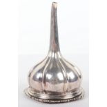 A 19th century French silver wine funnel