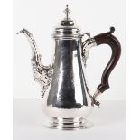 An impressive and large silver coffee pot, ‘TW’, London 1754