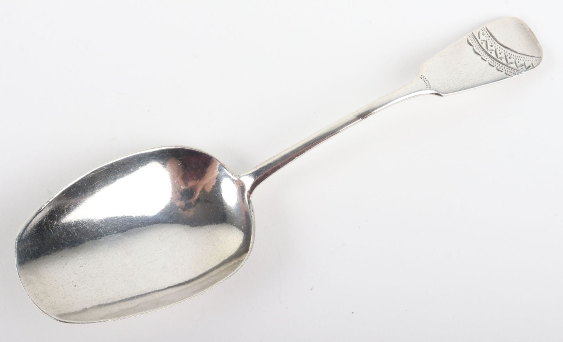 A Russian silver caddy spoon, 19th century,