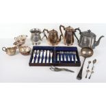 A mix of silver plated items