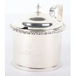 A 19th century Irish silver mustard pot, Dublin 1825