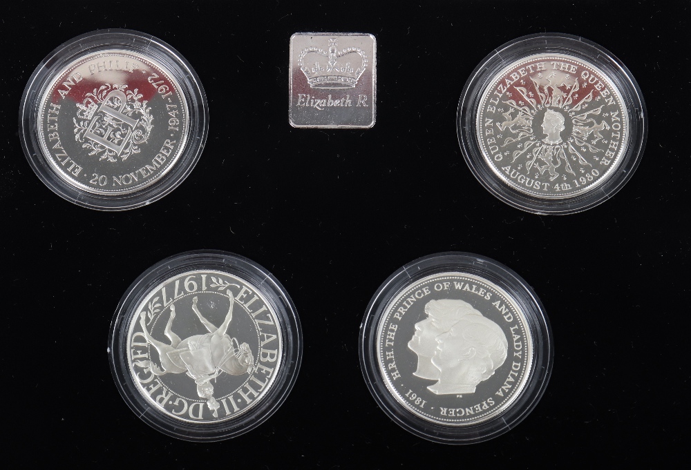 Royal Mint ‘The Queen Elizabeth II Collection 1972-1981’ four Silver Proof Crowns - Image 2 of 4