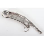 A Victorian silver Royal Navy Boatswains Call ‘bosun whistle’, Birmingham 1862