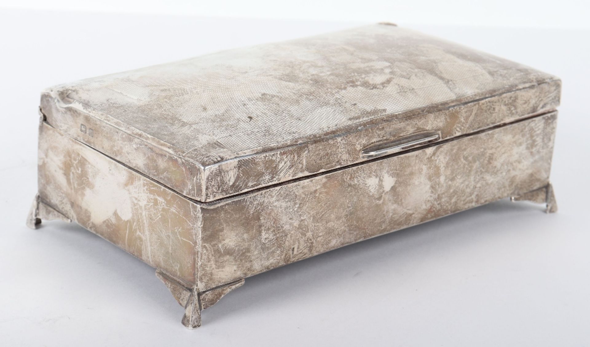 A 20th century silver cigarette box, marked rubbed - Image 3 of 5