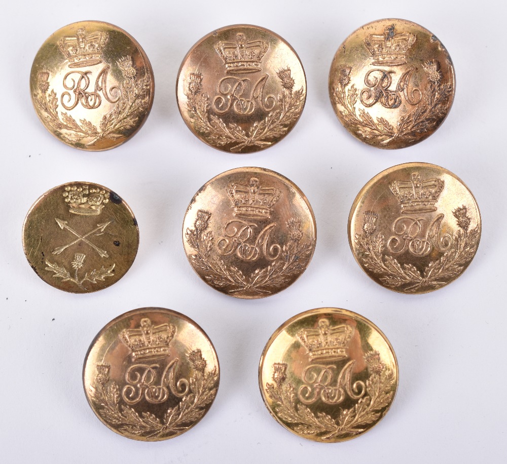 8x Early Pattern Royal Company of Archers Queens Bodyguard for Scotland Buttons