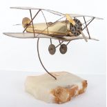 Large Trench Art Brass Model of a Royal Flying Corps Sopwith Camel