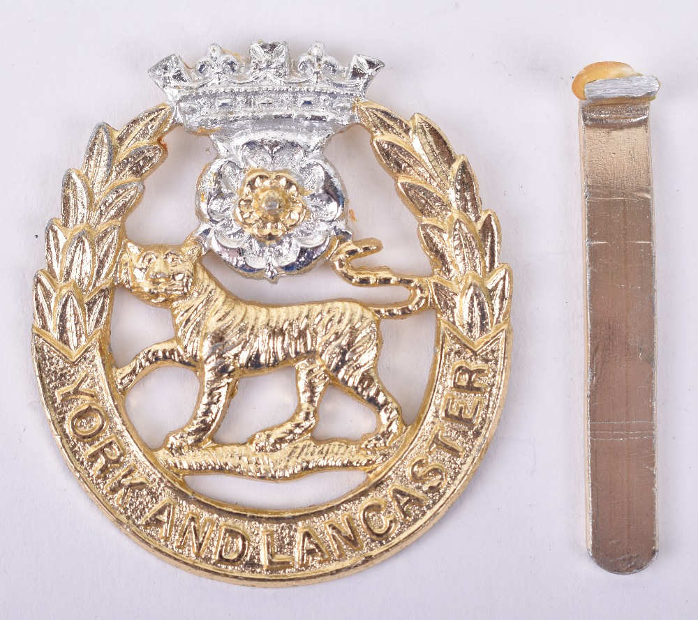 Scarce York & Lancaster Regiment Anodised Cap Badge