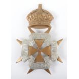 Post 1902 Royal Malta Militia Helmet Plate