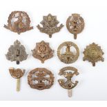 10x WW1 War Economy All Brass Cap Badges