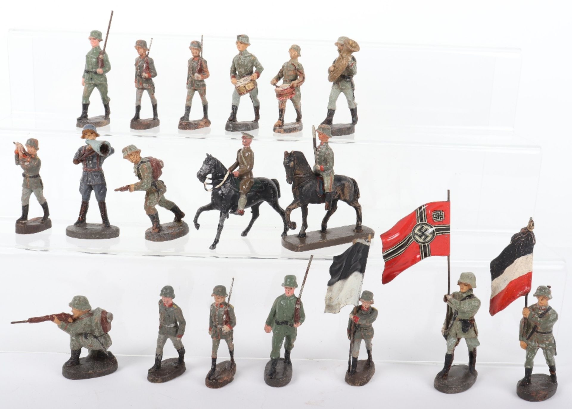 Selection of Third Reich Elastolin Toy Soldiers