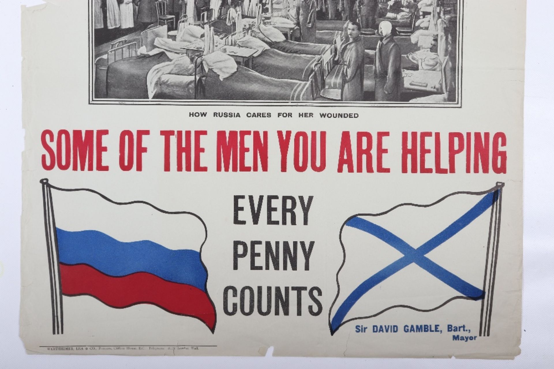 Rare British WW1 Poster For Aid To Russia 1915 - Image 5 of 6