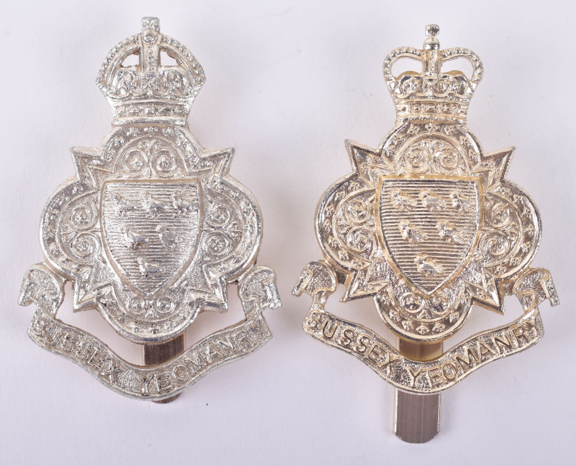 2x Variations of Sussex Yeomanry Anodised Cap Badges