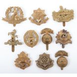 10x WW1 War Economy All Brass Cap Badges